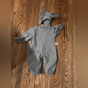 Tom Arma Gray Baby Toddler Rhino Halloween Costume 18m-2T. Warm one piece snap